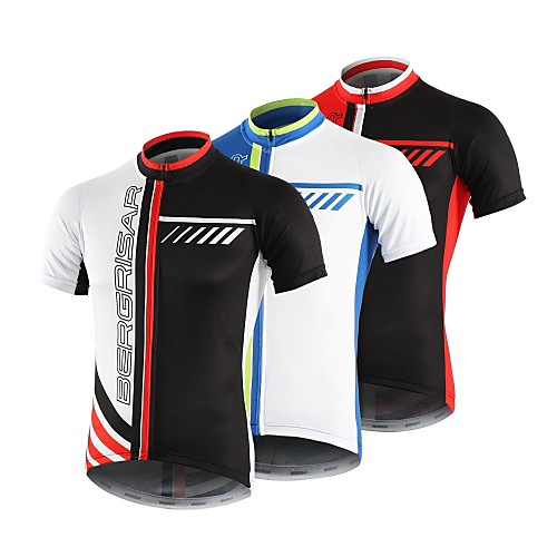 BERGRISAR Men's Short Sleeve Cycling Jersey Summer Polyester Black / Red BlueWhite BlackWhite Stripes Bike Jersey Top Mountain Bike MTB Road Bike Cycling Quick Dry Breathable Reflective Strips
BERGRISAR Men's Short Sleeve Cycling Jersey Summer Polyester Black / Red BlueWhite BlackWhite Stripes Bike Jersey Top Mountain Bike MTB Road Bike Cycling Quick Dry Breathable Reflective Strips
