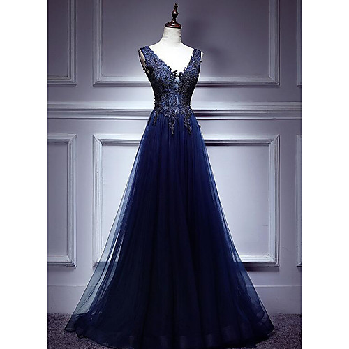 A-Line Beautiful Back Elegant Formal Evening Dress Plunging Neck Sleeveless Floor Length Tulle with Appliques 2021
A-Line Beautiful Back Elegant Formal Evening Dress Plunging Neck Sleeveless Floor Length Tulle with Appliques 2021