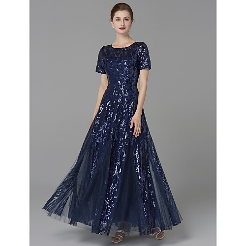 A-Line Mother of the Bride Dress Sparkle & Shine Jewel Neck Floor Length Tulle Short Sleeve with Pattern / Print 2021
A-Line Mother of the Bride Dress Sparkle & Shine Jewel Neck Floor Length Tulle Short Sleeve with Pattern / Print 2021