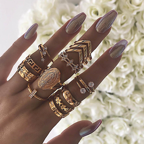 Women Band Ring Cubic Zirconia Retro Gold Imitation Diamond Alloy Flower Shape Arrow Statement Vintage 13pcs 7 / Women's / Knuckle Ring / Ring Set
Women Band Ring Cubic Zirconia Retro Gold Imitation Diamond Alloy Flower Shape Arrow Statement Vintage 13pcs 7 / Women's / Knuckle Ring / Ring Set