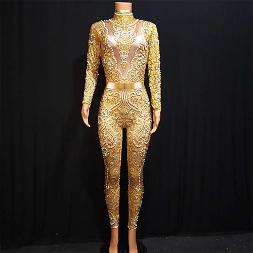 Exotic Dancewear Leotard / Onesie Pearls Crystals / Rhinestones Women's Performance Long Sleeve Spandex
Exotic Dancewear Leotard / Onesie Pearls Crystals / Rhinestones Women's Performance Long Sleeve Spandex