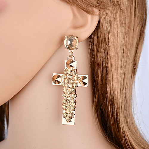 Women's Crystal Drop Earrings Cross European Trendy Fashion Modern Earrings Jewelry Gold For Holiday Street Work Club Bar 1 Pair
Women's Crystal Drop Earrings Cross European Trendy Fashion Modern Earrings Jewelry Gold For Holiday Street Work Club Bar 1 Pair