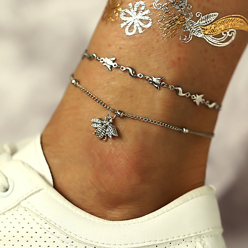 Ankle Bracelet Vintage Classic European Women's Body Jewelry For Street Gift Double Layered Alloy Bee Silver 1pc
Ankle Bracelet Vintage Classic European Women's Body Jewelry For Street Gift Double Layered Alloy Bee Silver 1pc