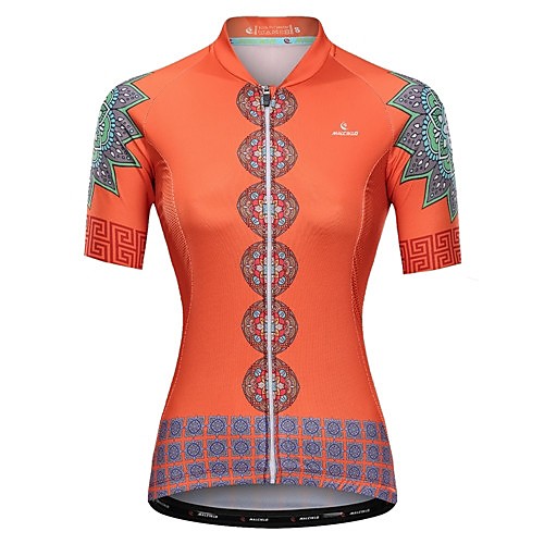 Malciklo Women's Short Sleeve Cycling Jersey Summer Orange Floral Botanical Bike Jersey Top Mountain Bike MTB Road Bike Cycling Anatomic Design Quick Dry Breathable Sports Clothing Apparel / Race Fit
Malciklo Women's Short Sleeve Cycling Jersey Summer Orange Floral Botanical Bike Jersey Top Mountain Bike MTB Road Bike Cycling Anatomic Design Quick Dry Breathable Sports Clothing Apparel / Race Fit