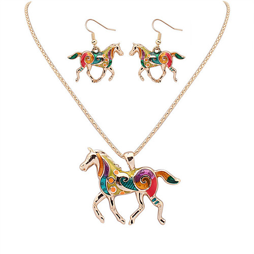 Women's Hoop Earrings Necklace Vintage Style Horse Dainty Earrings Jewelry Gold / Silver For Party Daily 1 set
Women's Hoop Earrings Necklace Vintage Style Horse Dainty Earrings Jewelry Gold / Silver For Party Daily 1 set