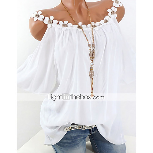 Women's T shirt Solid Colored Lace Fashion Round Neck Basic Tops White Blushing Pink Green
Women's T shirt Solid Colored Lace Fashion Round Neck Basic Tops White Blushing Pink Green