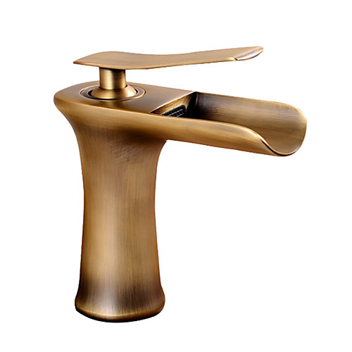 Brass Bathroom Sink Faucet,Waterfall Brass Antique Brass Antique Copper Free Standing Single Handle One Hole Bath Taps with Hot and Cold Water
Brass Bathroom Sink Faucet,Waterfall Brass Antique Brass Antique Copper Free Standing Single Handle One Hole Bath Taps with Hot and Cold Water