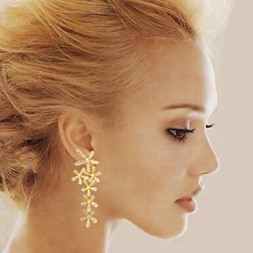 Women's Drop Earrings Dangle Earrings Classic Flower Stylish Simple Gold Plated Earrings Jewelry Gold For Daily Work 1 Pair
Women's Drop Earrings Dangle Earrings Classic Flower Stylish Simple Gold Plated Earrings Jewelry Gold For Daily Work 1 Pair
