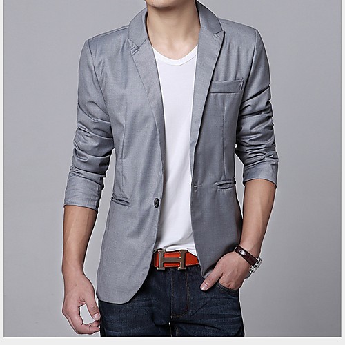 Men's Blazer Slim Polyester Men's Suit Blue / Blushing Pink / Wine - Shirt Collar
Men's Blazer Slim Polyester Men's Suit Blue / Blushing Pink / Wine - Shirt Collar