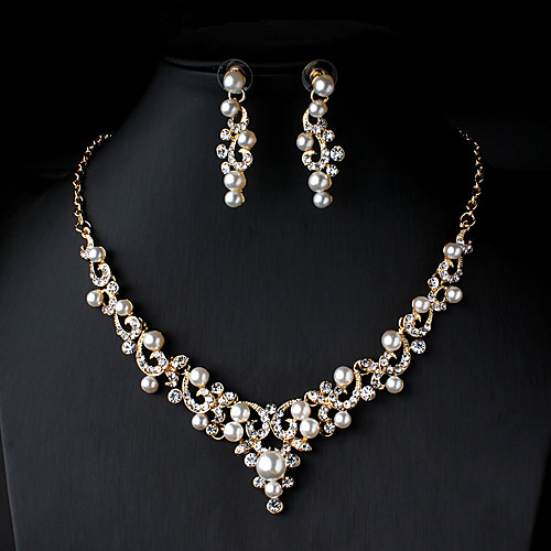 Women's Pearl Bridal Jewelry Sets Link / Chain Flower Botanical Dainty Elegant Fashion Cute Imitation Pearl Rhinestone Earrings Jewelry Silver / Gold / Golden Pearl For Party Wedding Gift Engagement
Women's Pearl Bridal Jewelry Sets Link / Chain Flower Botanical Dainty Elegant Fashion Cute Imitation Pearl Rhinestone Earrings Jewelry Silver / Gold / Golden Pearl For Party Wedding Gift Engagement