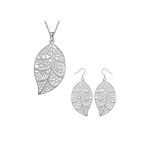 Women's Drop Earrings Pendant Necklace Cut Out Leaf Stylish Classic Silver Plated Earrings Jewelry Silver For Daily Work 1 set
Women's Drop Earrings Pendant Necklace Cut Out Leaf Stylish Classic Silver Plated Earrings Jewelry Silver For Daily Work 1 set