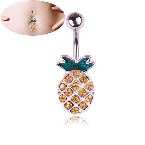 Navel Ring / Belly Piercing Trendy Women's Body Jewelry For Carnival Festival Rhinestone Alloy Pineapple Silver 1pc
Navel Ring / Belly Piercing Trendy Women's Body Jewelry For Carnival Festival Rhinestone Alloy Pineapple Silver 1pc