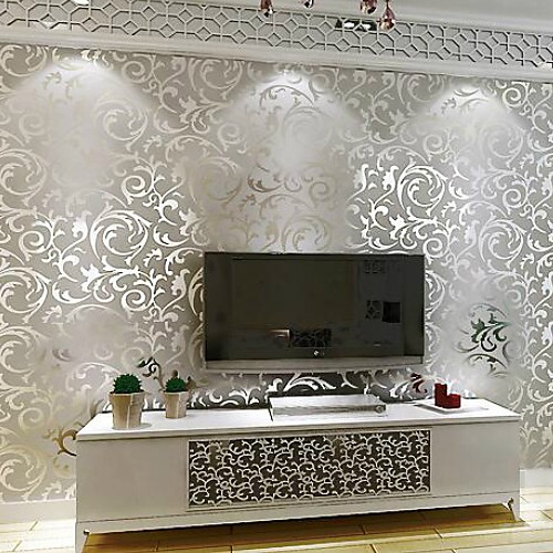 Wallpaper Wall Covering Sticker Film Silver Floral Flocking Adhesive Required Non Woven Home Décor 100053 cm
Wallpaper Wall Covering Sticker Film Silver Floral Flocking Adhesive Required Non Woven Home Décor 100053 cm