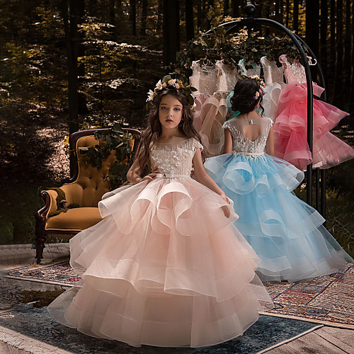 Ball Gown Sweep / Brush Train Flower Girl Dresses Birthday Lace Short Sleeve Boat Neck with Heart
Ball Gown Sweep / Brush Train Flower Girl Dresses Birthday Lace Short Sleeve Boat Neck with Heart