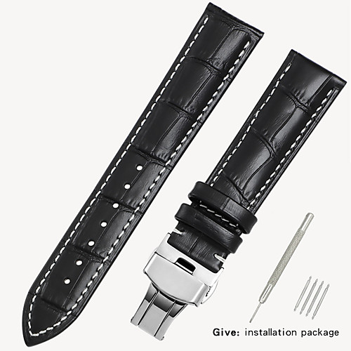 Black watch with crocodile leather strap Men and women butterfly buckle for Armani Tianwang Tissot dw Citizen 16/18/19/20mm
Black watch with crocodile leather strap Men and women butterfly buckle for Armani Tianwang Tissot dw Citizen 16/18/19/20mm