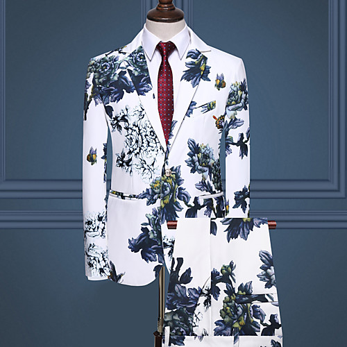 Men's Suits Pants Blazer Floral Regular Fit Rayon / Polyester Men's Suit Army Green / White / Black - Notch lapel collar
Men's Suits Pants Blazer Floral Regular Fit Rayon / Polyester Men's Suit Army Green / White / Black - Notch lapel collar