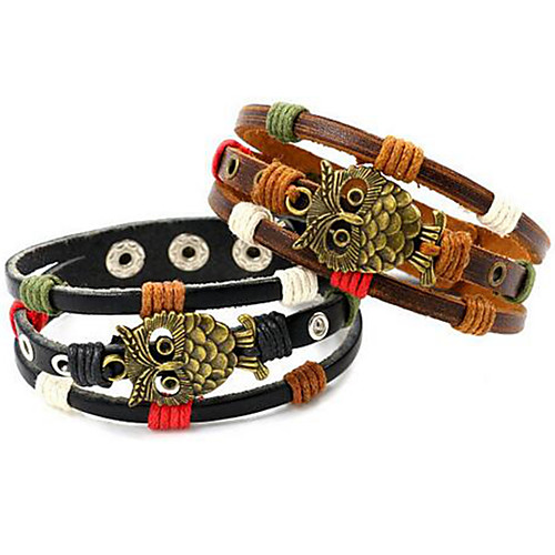Men's Wrap Bracelet Double Layered Owl Punk Leatherette Bracelet Jewelry Black / Brown For Daily
Men's Wrap Bracelet Double Layered Owl Punk Leatherette Bracelet Jewelry Black / Brown For Daily
