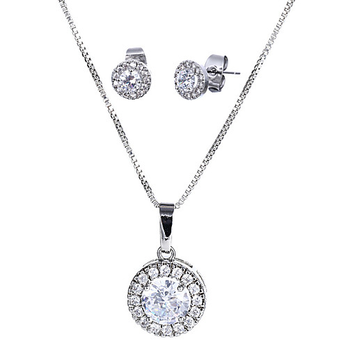 Women's AAA Cubic Zirconia Stud Earrings Pendant Necklace Dainty Stylish Rhinestone Earrings Jewelry Silver For Daily 1 set
Women's AAA Cubic Zirconia Stud Earrings Pendant Necklace Dainty Stylish Rhinestone Earrings Jewelry Silver For Daily 1 set