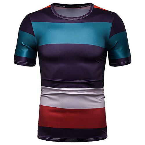 Men's T shirt Striped Graphic Color Block Patchwork Print Tops Cotton Navy Blue
Men's T shirt Striped Graphic Color Block Patchwork Print Tops Cotton Navy Blue