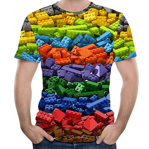 Men's T shirt Graphic Geometric Print Short Sleeve Casual Tops Round Neck Rainbow / Summer
Men's T shirt Graphic Geometric Print Short Sleeve Casual Tops Round Neck Rainbow / Summer