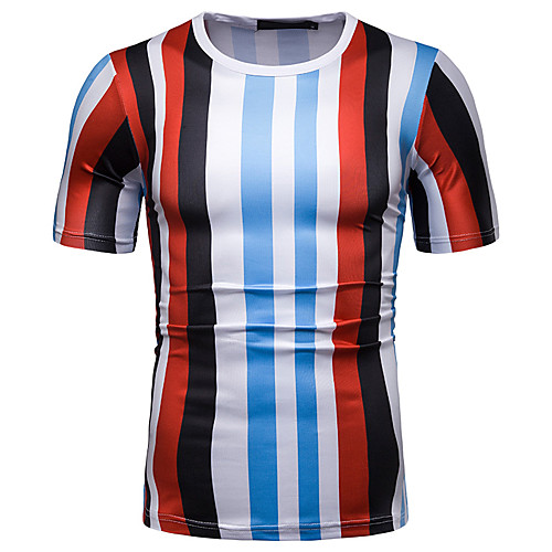 Men's T shirt Striped Graphic Color Block Patchwork Print Tops Cotton Red Yellow
Men's T shirt Striped Graphic Color Block Patchwork Print Tops Cotton Red Yellow