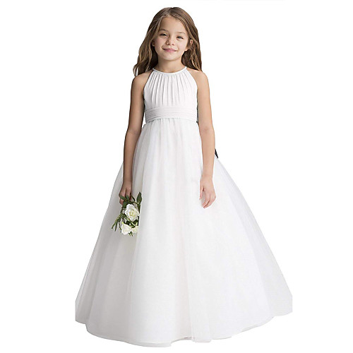 Princess Long Length Flower Girl Dresses Christmas Chiffon Sleeveless Jewel Neck with Draping / First Communion
Princess Long Length Flower Girl Dresses Christmas Chiffon Sleeveless Jewel Neck with Draping / First Communion