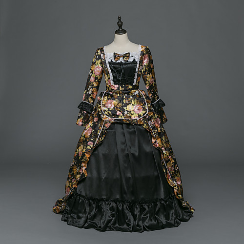 Princess Maria Antonietta Floral Style Rococo Victorian Renaissance Vacation Dress Dress Party Costume Masquerade Women's Costume Black Vintage Cosplay Christmas Halloween Party / Evening 3/4 Length
Princess Maria Antonietta Floral Style Rococo Victorian Renaissance Vacation Dress Dress Party Costume Masquerade Women's Costume Black Vintage Cosplay Christmas Halloween Party / Evening 3/4 Length