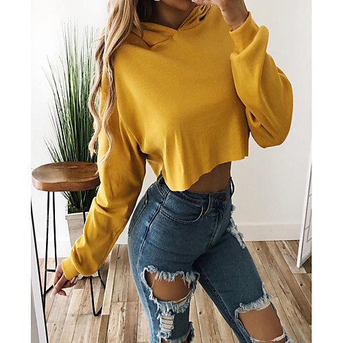 Women's Pullover Hoodie Sweatshirt Plain Crop Top Daily Weekend Casual Streetwear Hoodies Sweatshirts Slim Loose Yellow Wine Black
Women's Pullover Hoodie Sweatshirt Plain Crop Top Daily Weekend Casual Streetwear Hoodies Sweatshirts Slim Loose Yellow Wine Black