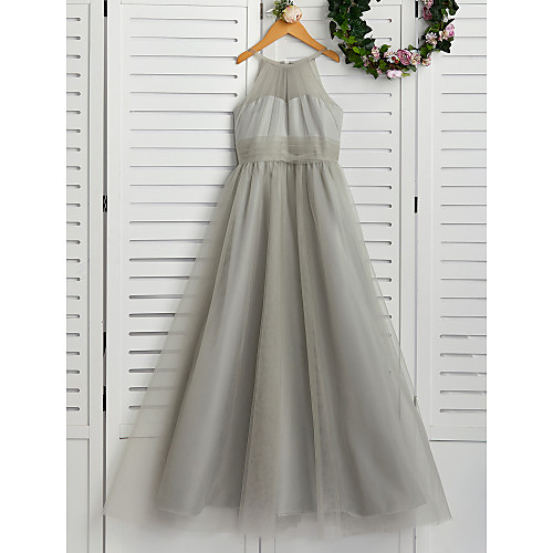 A-Line Floor Length Junior Bridesmaid Dress Party Tulle Sleeveless Crew Neck with Ruching
A-Line Floor Length Junior Bridesmaid Dress Party Tulle Sleeveless Crew Neck with Ruching