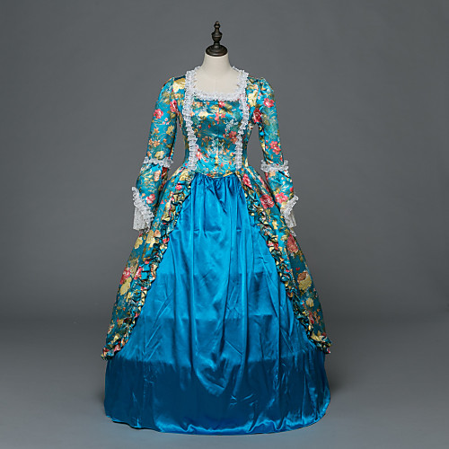 Princess Maria Antonietta Floral Style Rococo Victorian Renaissance Vacation Dress Dress Party Costume Masquerade Women's Costume Blue Vintage Cosplay Christmas Halloween Party / Evening 3/4 Length
Princess Maria Antonietta Floral Style Rococo Victorian Renaissance Vacation Dress Dress Party Costume Masquerade Women's Costume Blue Vintage Cosplay Christmas Halloween Party / Evening 3/4 Length