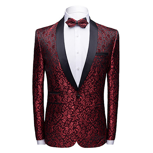 Men's Blazer Blazer Floral / Solid Colored / Geometric Slim Rayon / Polyester Men's Suit Blue / Wine / White - Shawl Lapel
Men's Blazer Blazer Floral / Solid Colored / Geometric Slim Rayon / Polyester Men's Suit Blue / Wine / White - Shawl Lapel