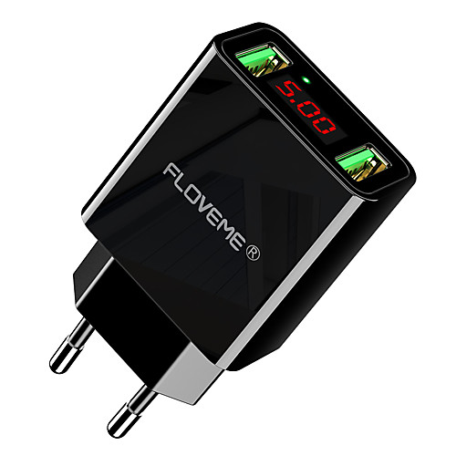 Floveme EU Plug QC 2.2A DC5V Quick Fast Charge 2 USB Ports LED Digital Display Support Phone/Table and Other Devices
Floveme EU Plug QC 2.2A DC5V Quick Fast Charge 2 USB Ports LED Digital Display Support Phone/Table and Other Devices