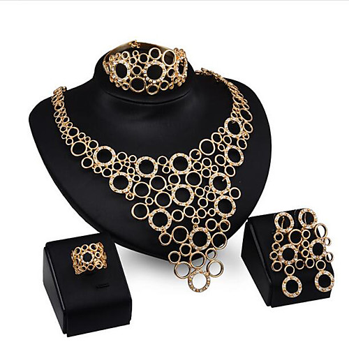 Women's Drop Earrings Choker Necklace Bracelet Cut Out Precious Stylish Unique Design Rhinestone Gold Plated Earrings Jewelry Gold For Party Holiday 1 set / Ring
Women's Drop Earrings Choker Necklace Bracelet Cut Out Precious Stylish Unique Design Rhinestone Gold Plated Earrings Jewelry Gold For Party Holiday 1 set / Ring