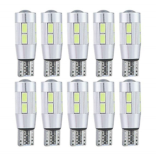 10pcs T10 Motorcycle / Car Light Bulbs 5 W SMD 5630 10 LED License Plate Lights / Tail Lights / Side Marker Lights For universal All years
10pcs T10 Motorcycle / Car Light Bulbs 5 W SMD 5630 10 LED License Plate Lights / Tail Lights / Side Marker Lights For universal All years