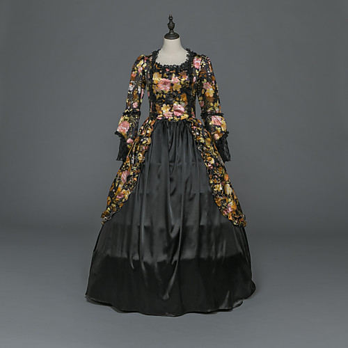 Princess Maria Antonietta Floral Style Rococo Victorian Renaissance Vacation Dress Dress Party Costume Masquerade Women's Costume Black / Blue Vintage Cosplay Christmas Halloween Party / Evening 3/4
Princess Maria Antonietta Floral Style Rococo Victorian Renaissance Vacation Dress Dress Party Costume Masquerade Women's Costume Black / Blue Vintage Cosplay Christmas Halloween Party / Evening 3/4