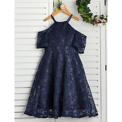 A-Line Knee Length Junior Bridesmaid Dress Party Lace Short Sleeve Halter Neck with Lace
A-Line Knee Length Junior Bridesmaid Dress Party Lace Short Sleeve Halter Neck with Lace