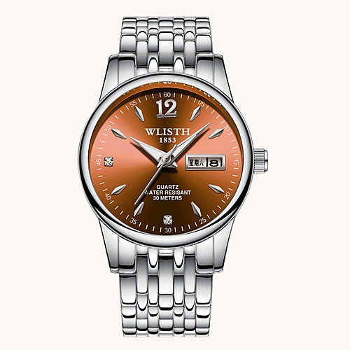 WLISTH Men's Steel Band Watches Quartz Modern Style Stylish Stainless Steel Silver 30 m Water Resistant / Waterproof Calendar / date / day Noctilucent Analog Casual Fashion - Brown SilverBlue Silver
WLISTH Men's Steel Band Watches Quartz Modern Style Stylish Stainless Steel Silver 30 m Water Resistant / Waterproof Calendar / date / day Noctilucent Analog Casual Fashion - Brown SilverBlue Silver