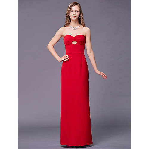 Sheath / Column Sweetheart Neckline Floor Length Stretch Satin Bridesmaid Dress with Split Front
Sheath / Column Sweetheart Neckline Floor Length Stretch Satin Bridesmaid Dress with Split Front