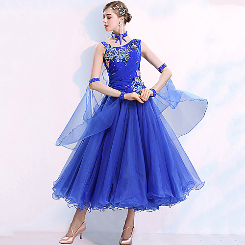 Ballroom Dance Dress Embroidery Appliques Crystals / Rhinestones Women's Training Performance Sleeveless Natural Spandex Polyster
Ballroom Dance Dress Embroidery Appliques Crystals / Rhinestones Women's Training Performance Sleeveless Natural Spandex Polyster