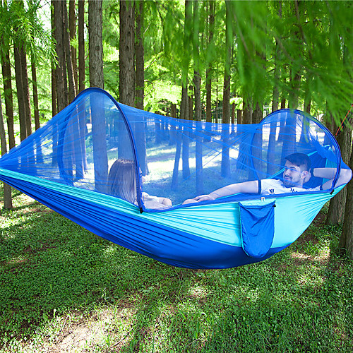 Camping Hammock with Pop Up Mosquito Net Outdoor Anti-Mosquito Ultra Light (UL) Lightweight Breathable Parachute Nylon with Carabiners and Tree Straps for 2 person Camping / Hiking Hunting Fishing
Camping Hammock with Pop Up Mosquito Net Outdoor Anti-Mosquito Ultra Light (UL) Lightweight Breathable Parachute Nylon with Carabiners and Tree Straps for 2 person Camping / Hiking Hunting Fishing