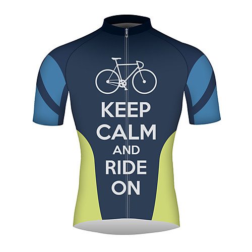 21Grams Keep Calm & Ride On Men's Short Sleeve Cycling Jersey - Dark Blue Bike Jersey Top Breathable Quick Dry Reflective Strips Sports 100% Polyester Mountain Bike MTB Road Bike Cycling Clothing
21Grams Keep Calm & Ride On Men's Short Sleeve Cycling Jersey - Dark Blue Bike Jersey Top Breathable Quick Dry Reflective Strips Sports 100% Polyester Mountain Bike MTB Road Bike Cycling Clothing
