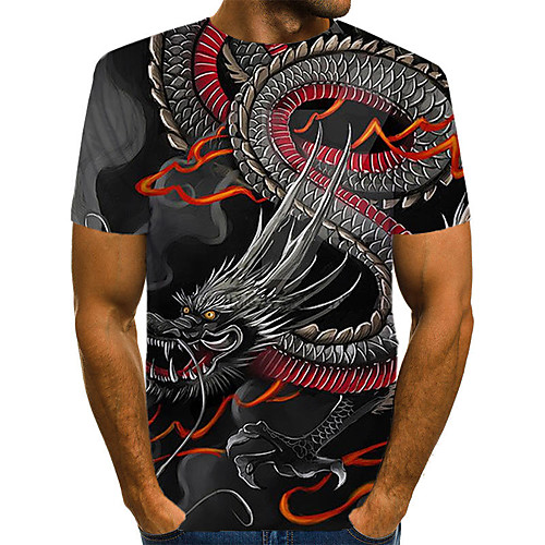 Men's T shirt Tribal 3D Animal Print Short Sleeve Casual Tops Streetwear Exaggerated Round Neck Black / Summer
Men's T shirt Tribal 3D Animal Print Short Sleeve Casual Tops Streetwear Exaggerated Round Neck Black / Summer
