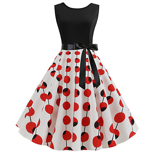 Women's A Line Dress - Sleeveless Polka Dot Floral Patchwork Print Vintage Street chic Wine White Black Blue Red Yellow Blushing Pink Royal Blue S M L XL XXL / Cotton
Women's A Line Dress - Sleeveless Polka Dot Floral Patchwork Print Vintage Street chic Wine White Black Blue Red Yellow Blushing Pink Royal Blue S M L XL XXL / Cotton
