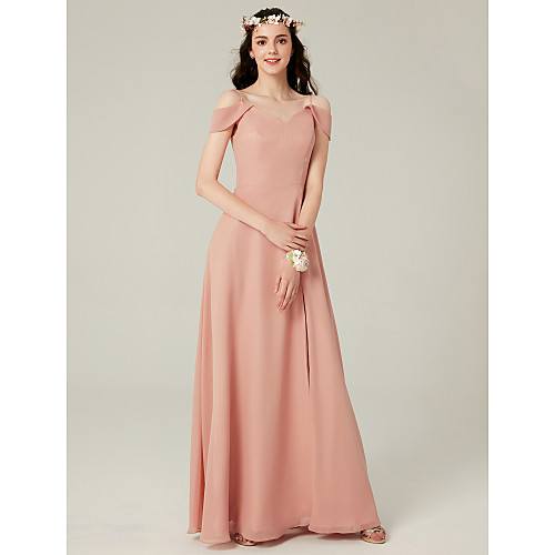 A-Line Spaghetti Strap Floor Length Chiffon Bridesmaid Dress with Split Front
A-Line Spaghetti Strap Floor Length Chiffon Bridesmaid Dress with Split Front