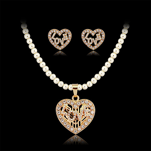 Women's Jewelry Set Cut Out Heart Fashion Imitation Pearl Gold Plated Earrings Jewelry Gold For Christmas Wedding Halloween Party Evening Gift 1 set
Women's Jewelry Set Cut Out Heart Fashion Imitation Pearl Gold Plated Earrings Jewelry Gold For Christmas Wedding Halloween Party Evening Gift 1 set