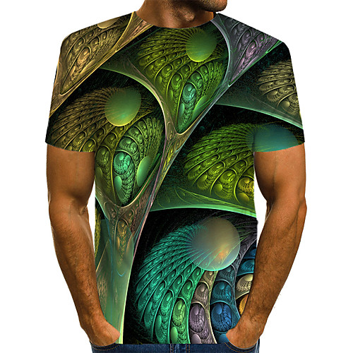 Men's T shirt Graphic Color Block 3D Print Short Sleeve Street Tops Streetwear Exaggerated Green
Men's T shirt Graphic Color Block 3D Print Short Sleeve Street Tops Streetwear Exaggerated Green