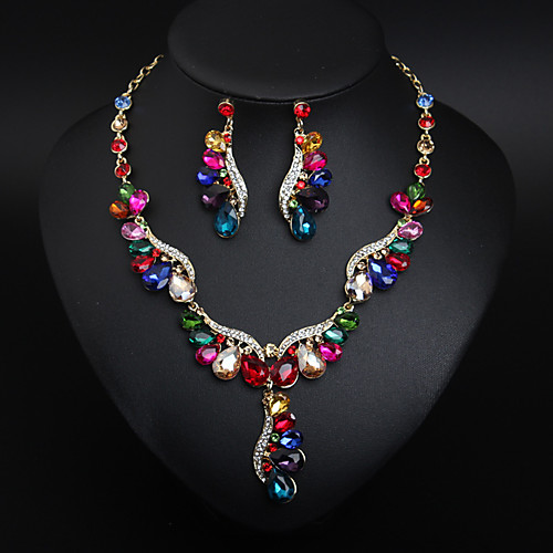 Women's Clear Crystal Bridal Jewelry Sets Chandelier Love Angel Wings Statement Elegant Rhinestone Earrings Jewelry Transparent / bright red / Green For Wedding Party 1 set
Women's Clear Crystal Bridal Jewelry Sets Chandelier Love Angel Wings Statement Elegant Rhinestone Earrings Jewelry Transparent / bright red / Green For Wedding Party 1 set