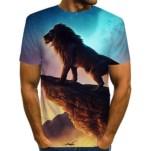Men's T shirt Graphic Color Block 3D Animal Print Short Sleeve Street Tops Streetwear Exaggerated Rainbow
Men's T shirt Graphic Color Block 3D Animal Print Short Sleeve Street Tops Streetwear Exaggerated Rainbow