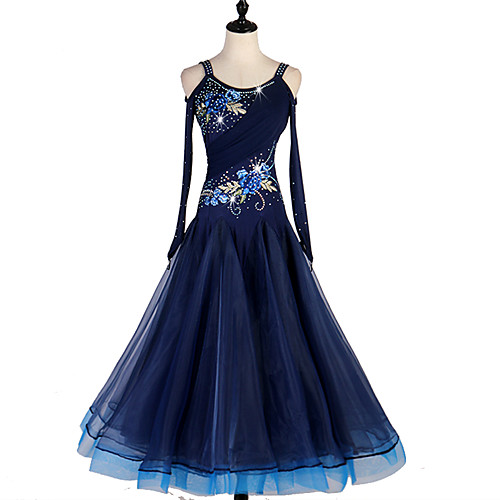 Ballroom Dance Dress Embroidery Crystals / Rhinestones Women's Training Performance Long Sleeve Spandex Elastane Tulle
Ballroom Dance Dress Embroidery Crystals / Rhinestones Women's Training Performance Long Sleeve Spandex Elastane Tulle