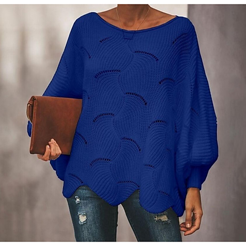Women's Solid Colored Pullover Long Sleeve Flare Cuff Sleeve Oversized Sweater Cardigans Scoop Neck Spring Fall White Black Blue
Women's Solid Colored Pullover Long Sleeve Flare Cuff Sleeve Oversized Sweater Cardigans Scoop Neck Spring Fall White Black Blue
